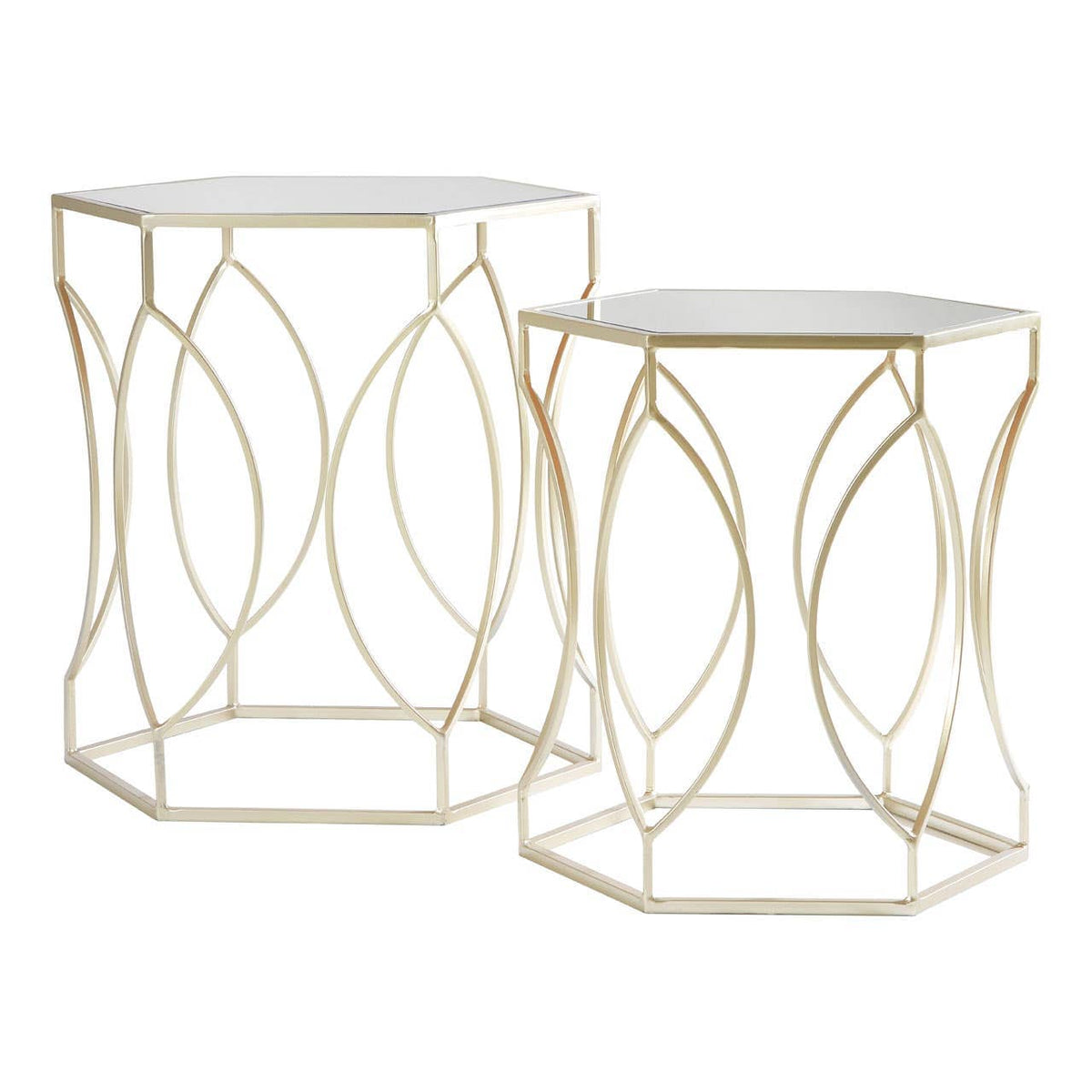 Avantis Champagne Finish Tables - Set Of 2.