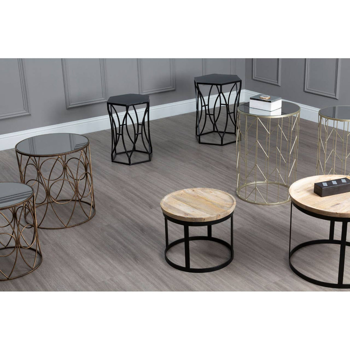 Avantis Concave Black Tables.