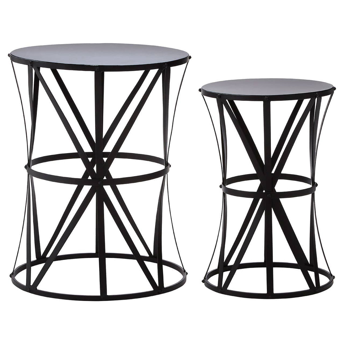 Avantis Cross Design Black Tables.