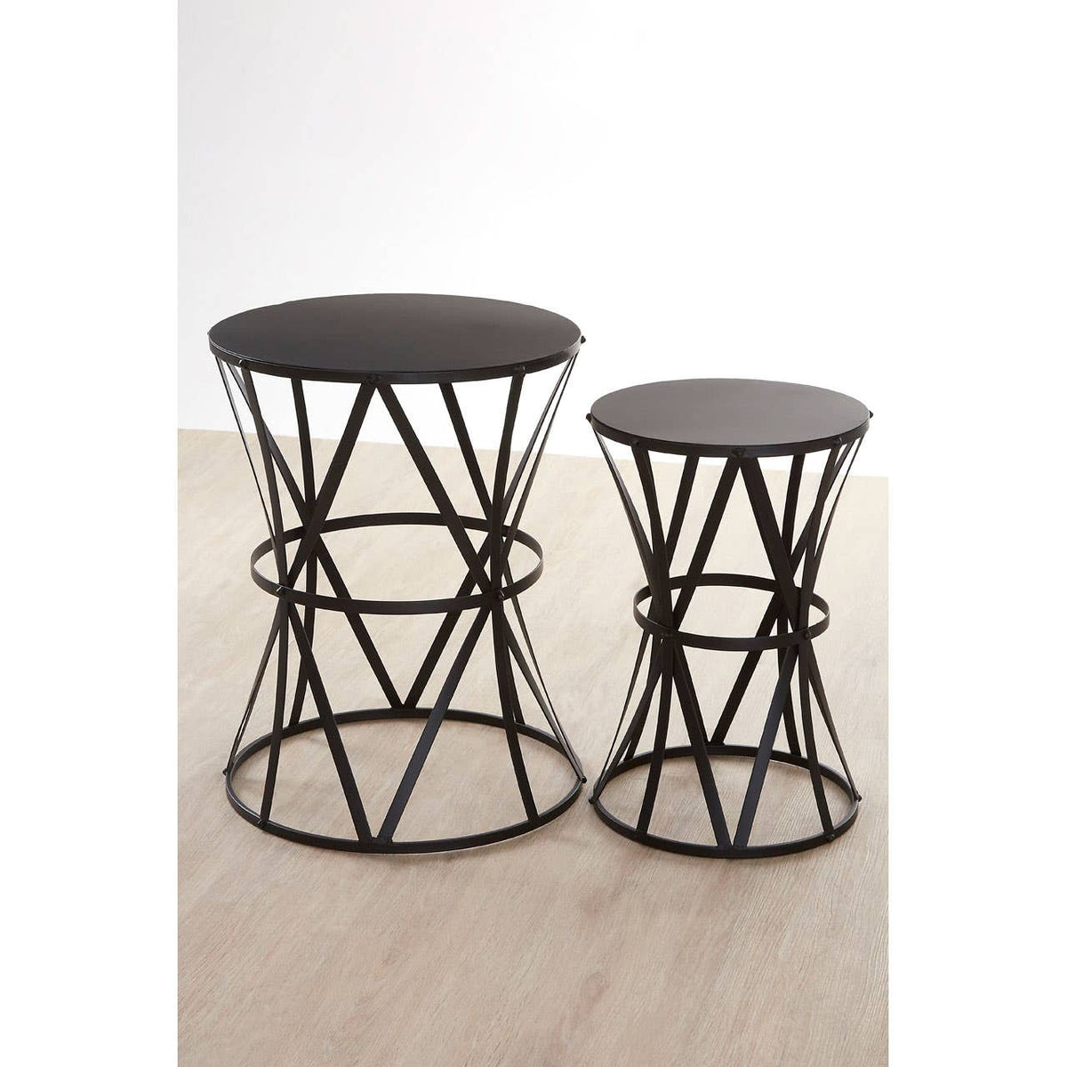 Avantis Cross Design Black Tables.
