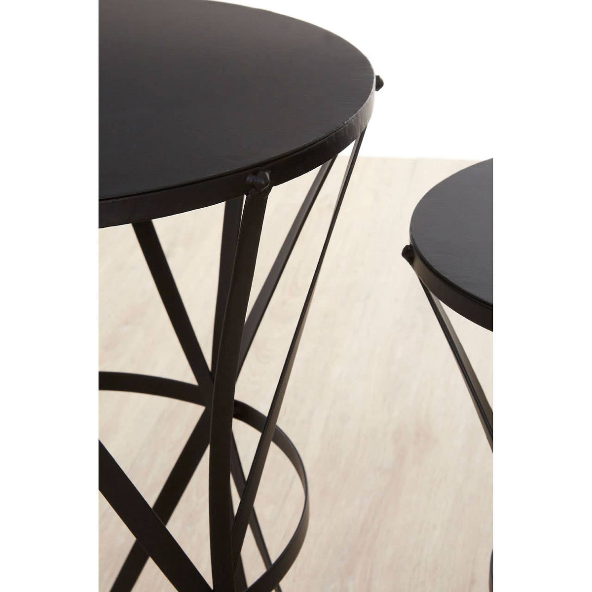 Avantis Cross Design Black Tables.