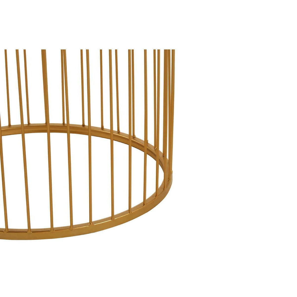 Avantis Gold Metal Wireframe Round Side Table.