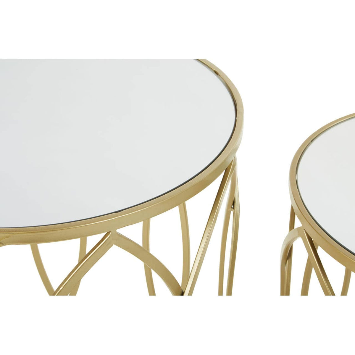 Avantis Set Of 2 Champagne Finish Side Tables.