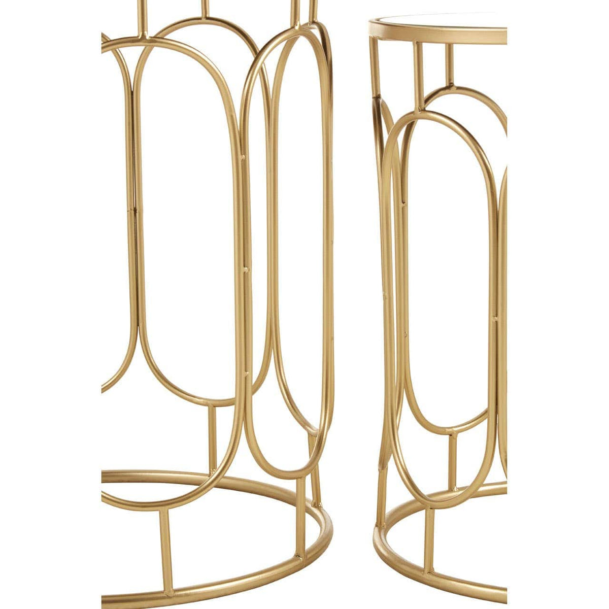 Avantis Set Of 2 Champagne Metal Side Tables.