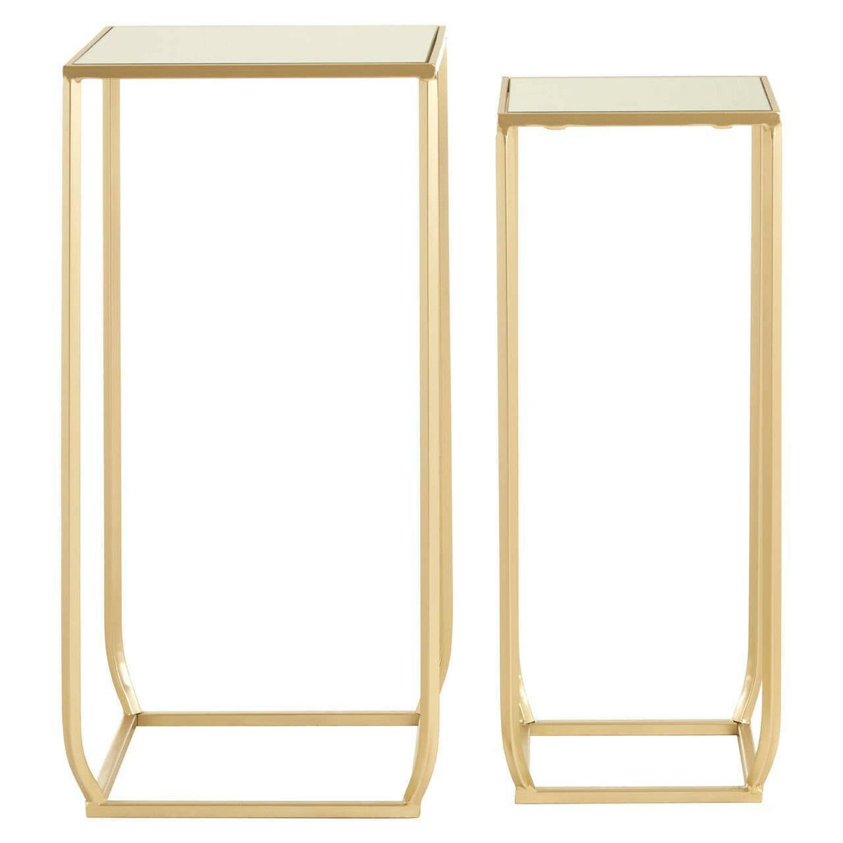 Avantis Set Of 2 Champagne/Square Side Tables.