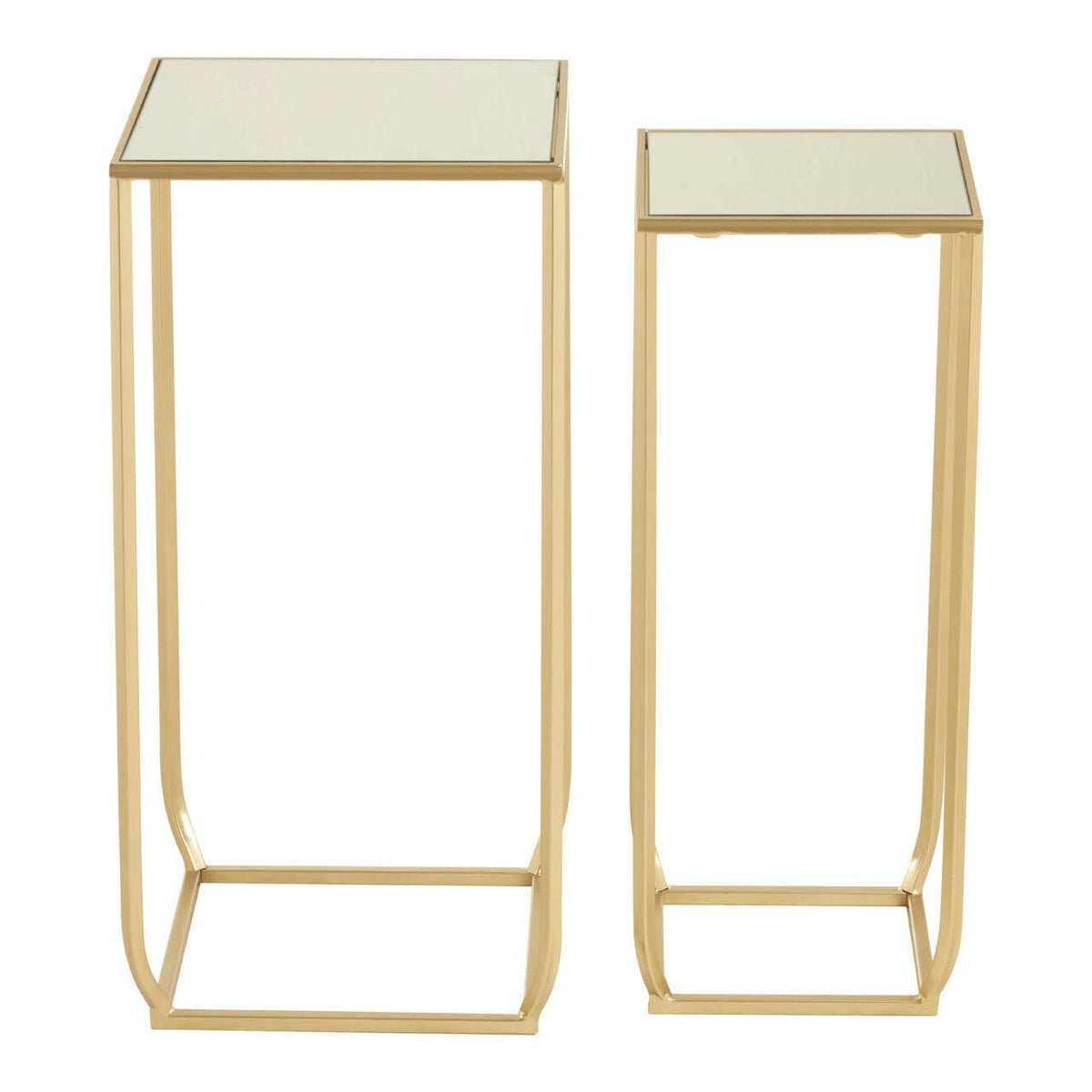 Avantis Set Of 2 Champagne/Square Side Tables.