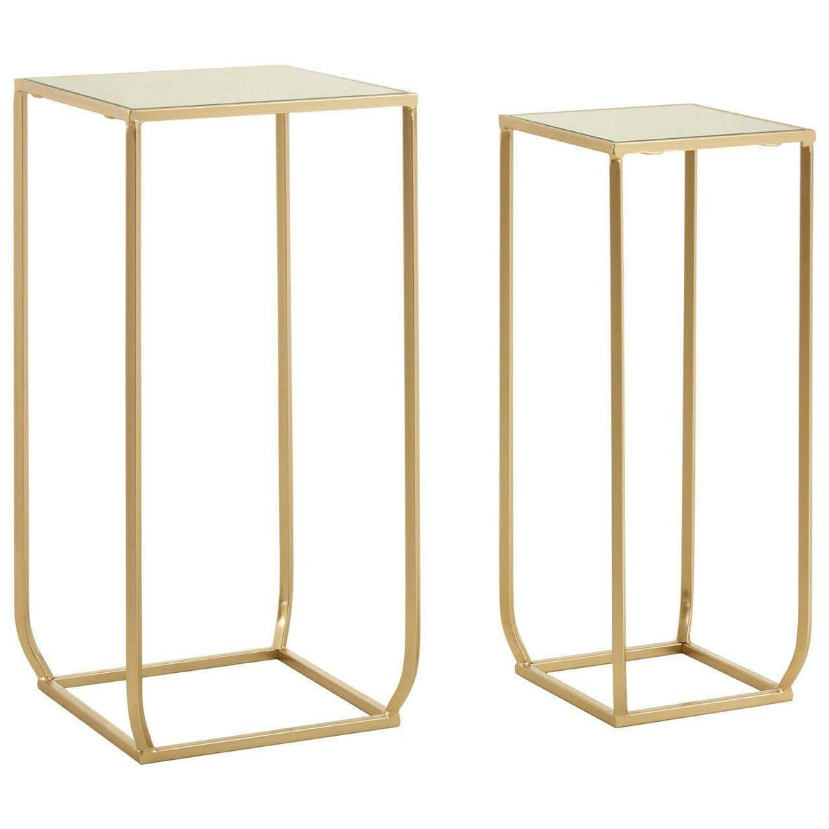 Avantis Set Of 2 Champagne/Square Side Tables.