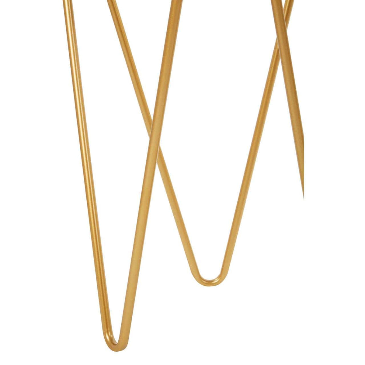 Avantis Set Of 2 Gold Finish Triangle Tables.