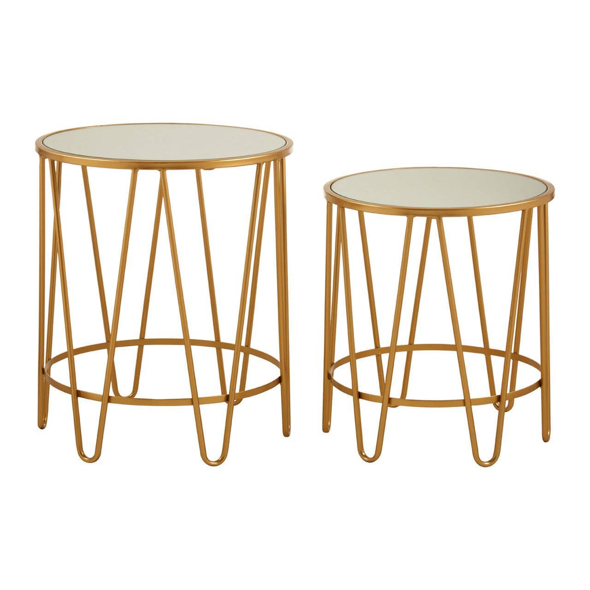 Avantis Set Of 2 Haripin Design Side Tables.