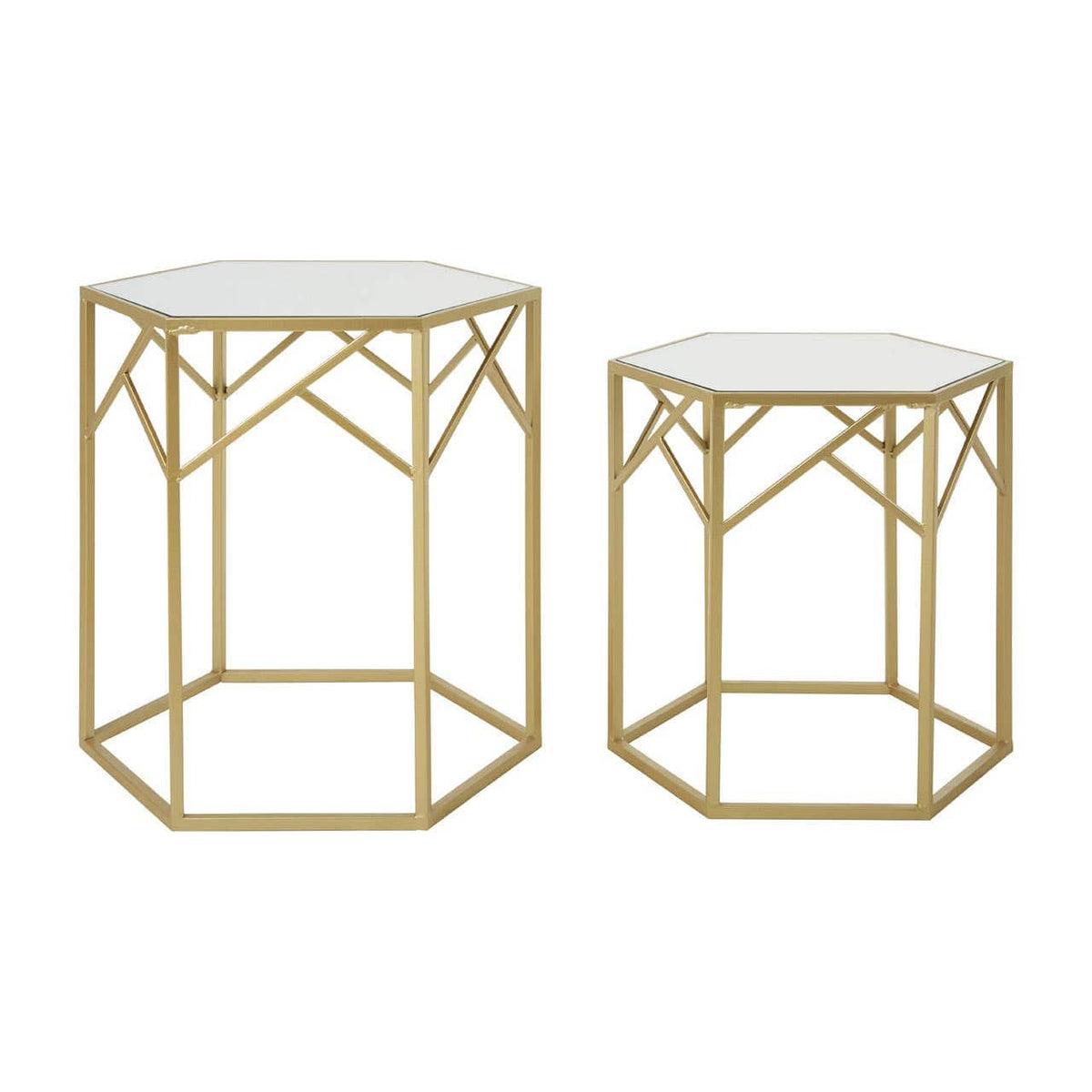 Avantis Set Of 2 Hexagonal Side Tables.