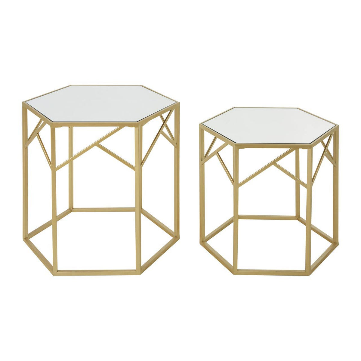 Avantis Set Of 2 Hexagonal Side Tables.