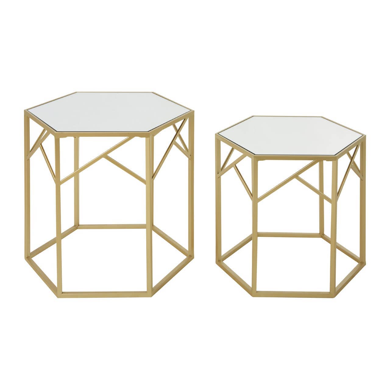 Noosa & Co. Living Avantis Set Of 2 Hexagonal Side Tables House of Isabella UK