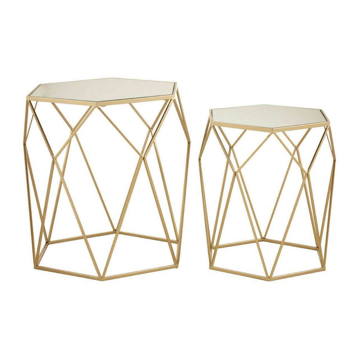 Avantis Set Of 2 Hexagonal Side Tables.