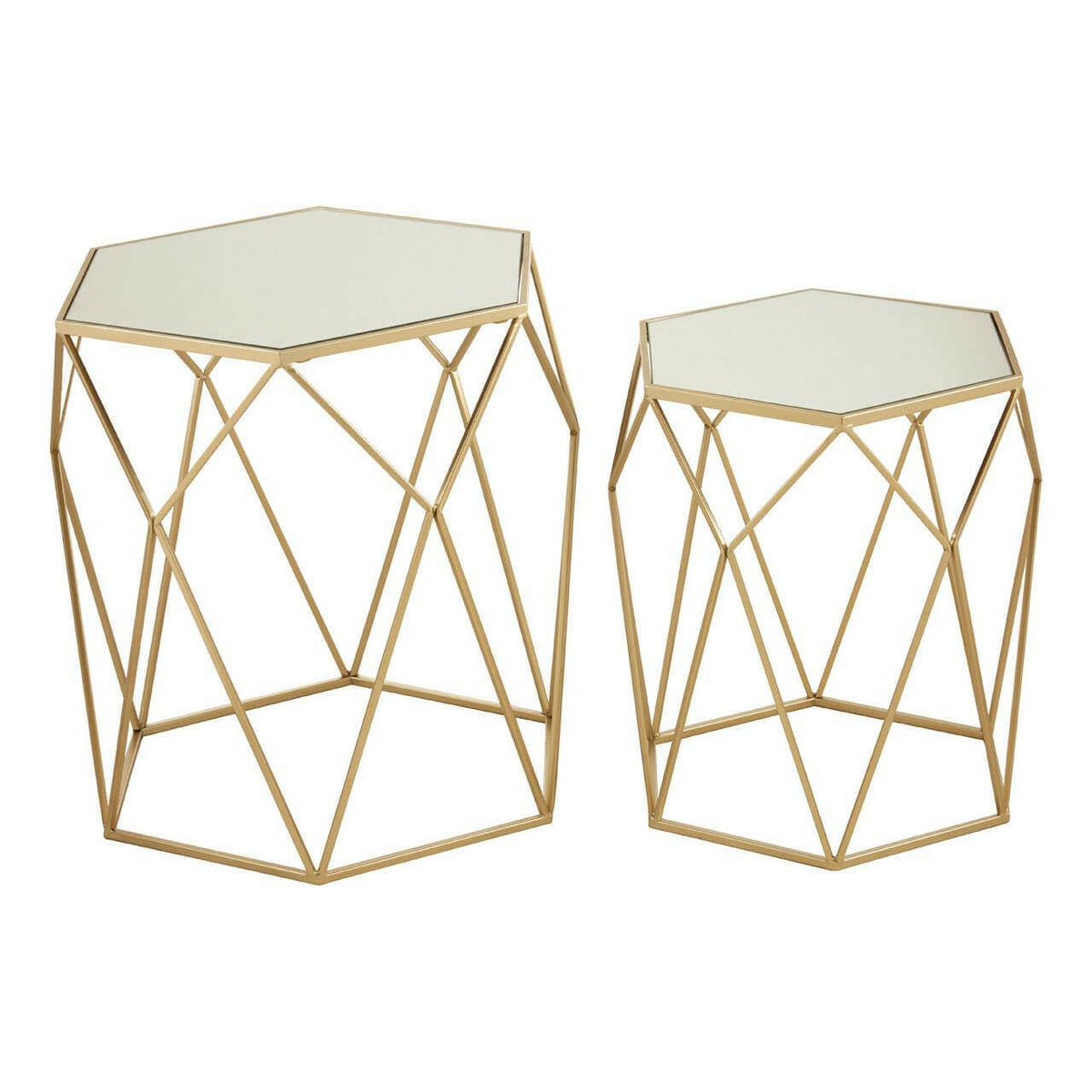 Avantis Set Of 2 Hexagonal Side Tables.