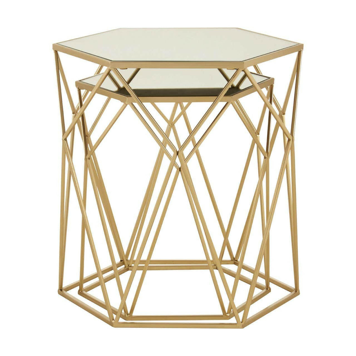 Avantis Set Of 2 Hexagonal Side Tables.