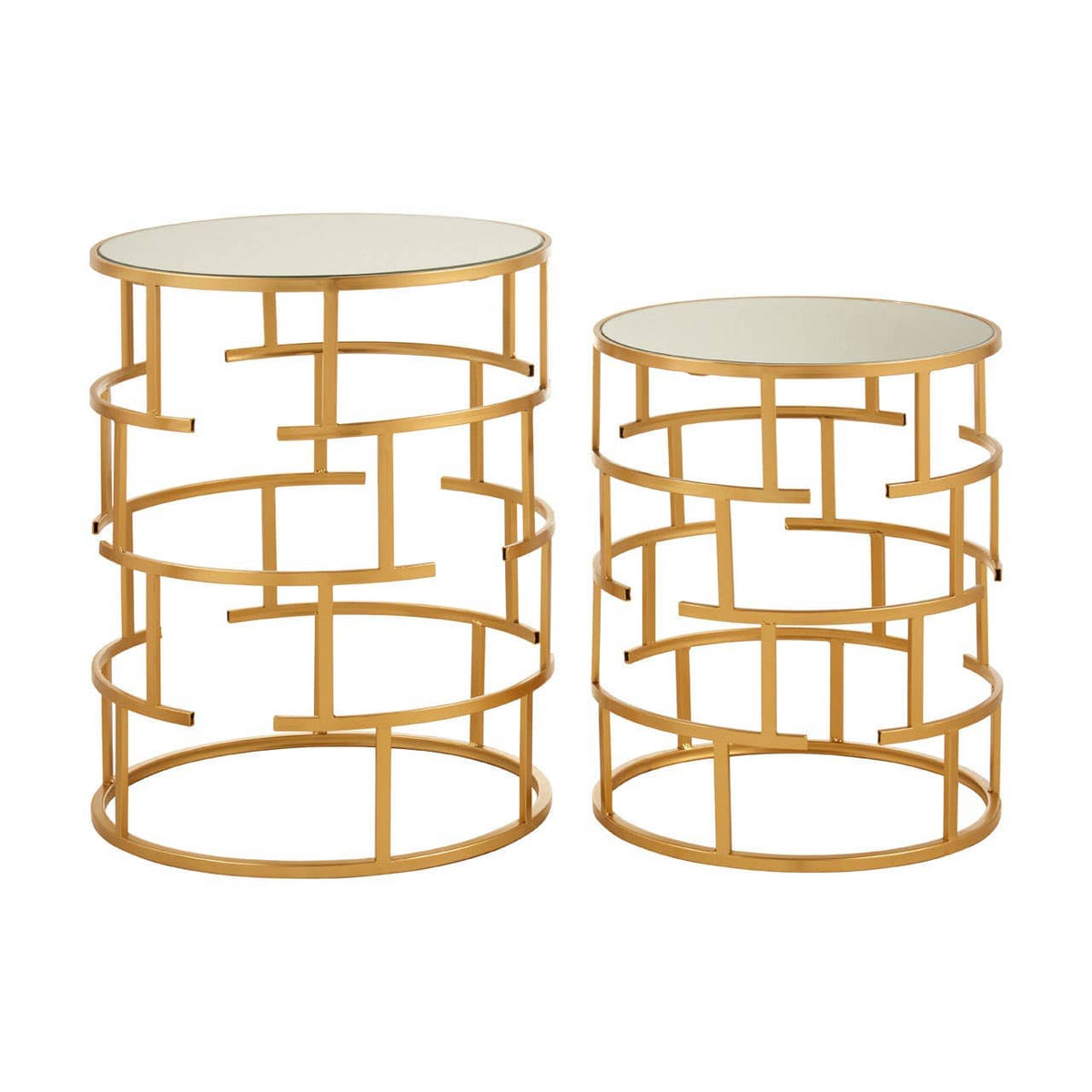 Avantis Set Of 2 Maze Design Side Tables.