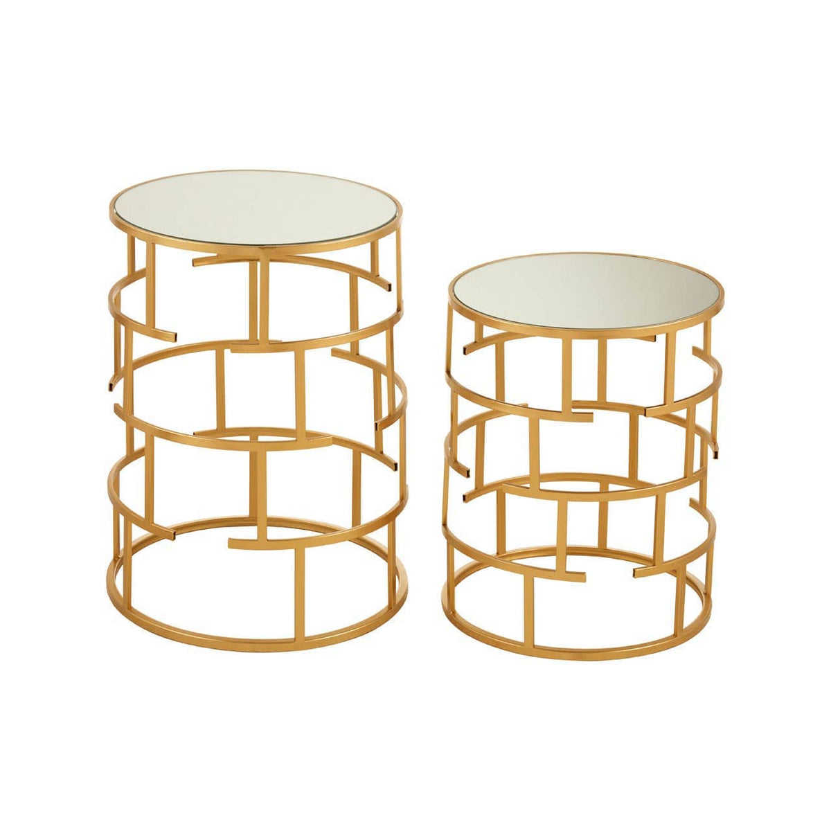 Avantis Set Of 2 Maze Design Side Tables.