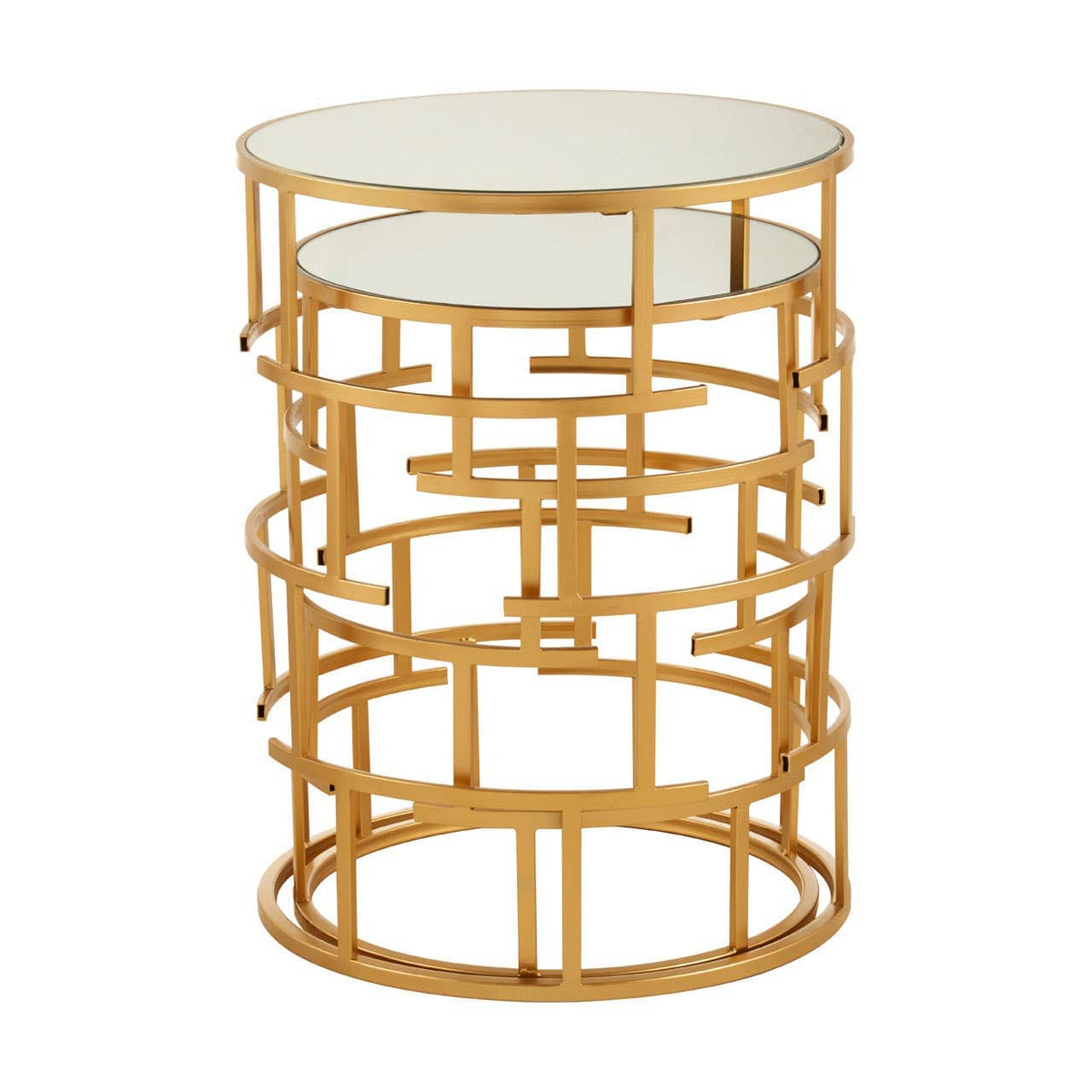 Avantis Set Of 2 Maze Design Side Tables.