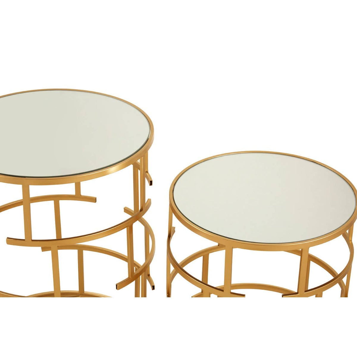 Avantis Set Of 2 Maze Design Side Tables.
