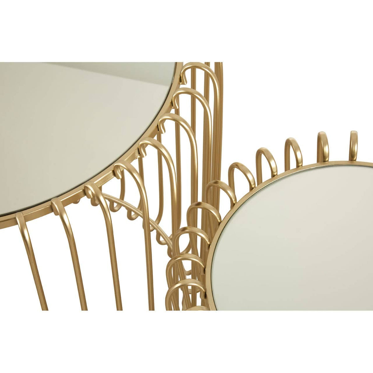 Avantis Set Of Two Champagne Wireframe Side Tables.