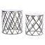 Noosa & Co. Living Avantis Set Of Two Diamond Design Silver Tables House of Isabella UK