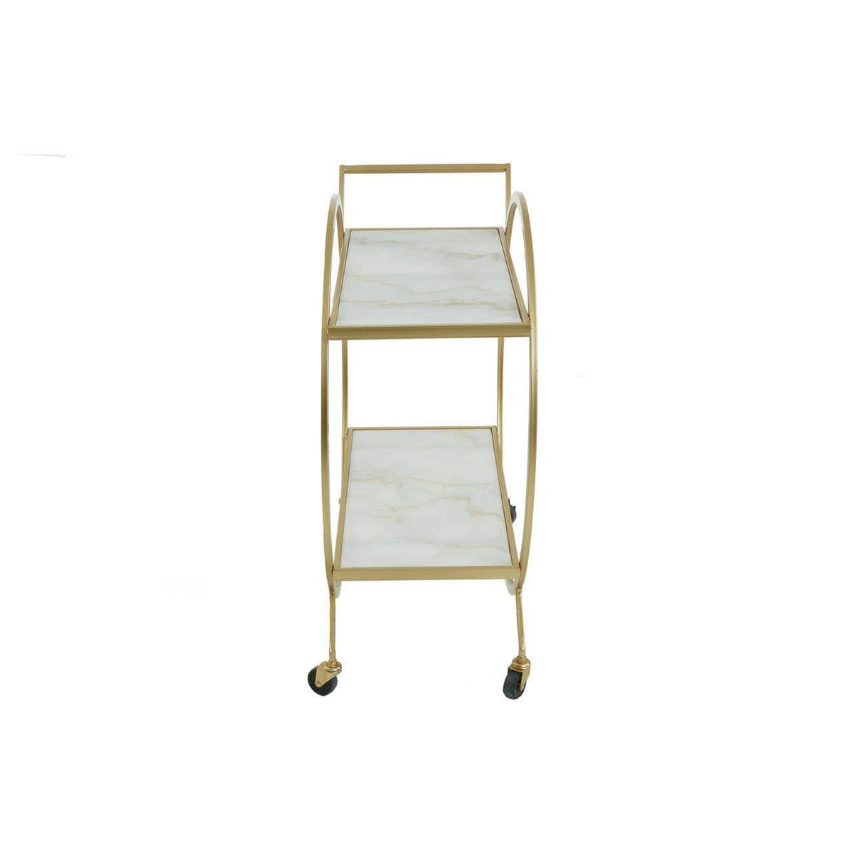 Noosa & Co. Living Avantis White Marble And Gold 2 Tier Drinks Trolley House of Isabella UK
