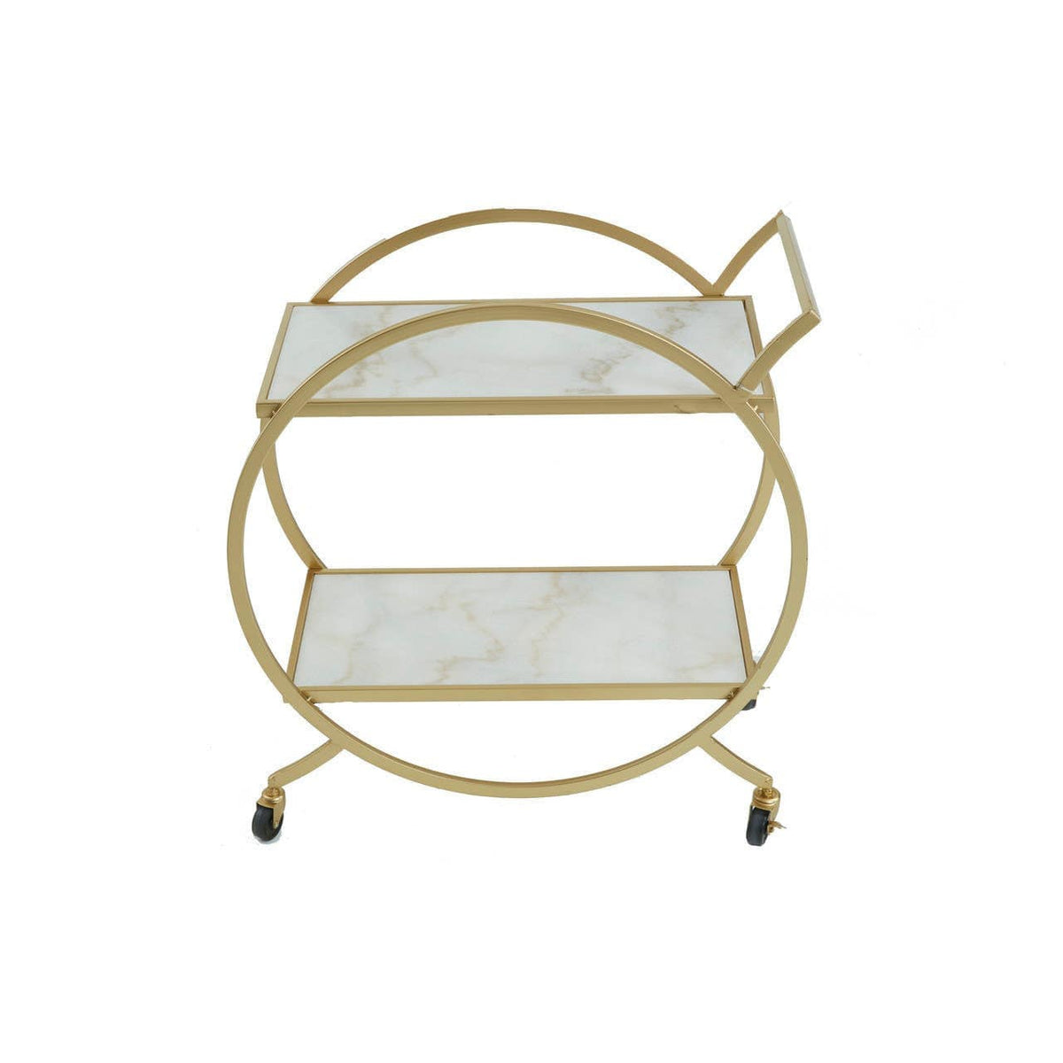 Noosa & Co. Living Avantis White Marble And Gold 2 Tier Drinks Trolley House of Isabella UK