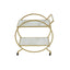 Noosa & Co. Living Avantis White Marble And Gold 2 Tier Drinks Trolley House of Isabella UK