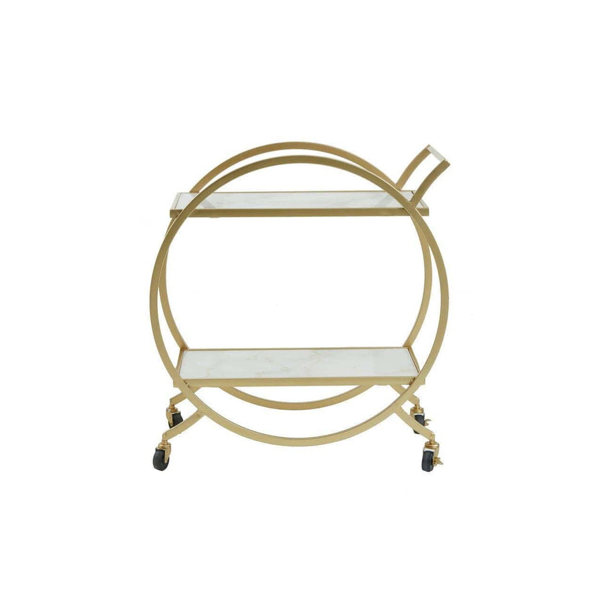 Noosa & Co. Living Avantis White Marble And Gold 2 Tier Drinks Trolley House of Isabella UK