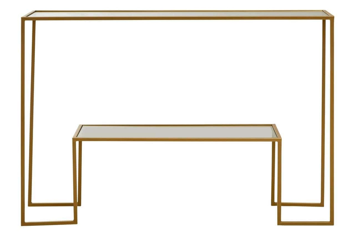Avento Gold Finish Console Table.