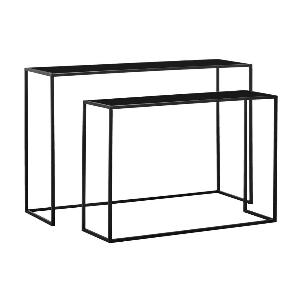 Noosa & Co. Living Avento Set Of Two Black Console Tables House of Isabella UK