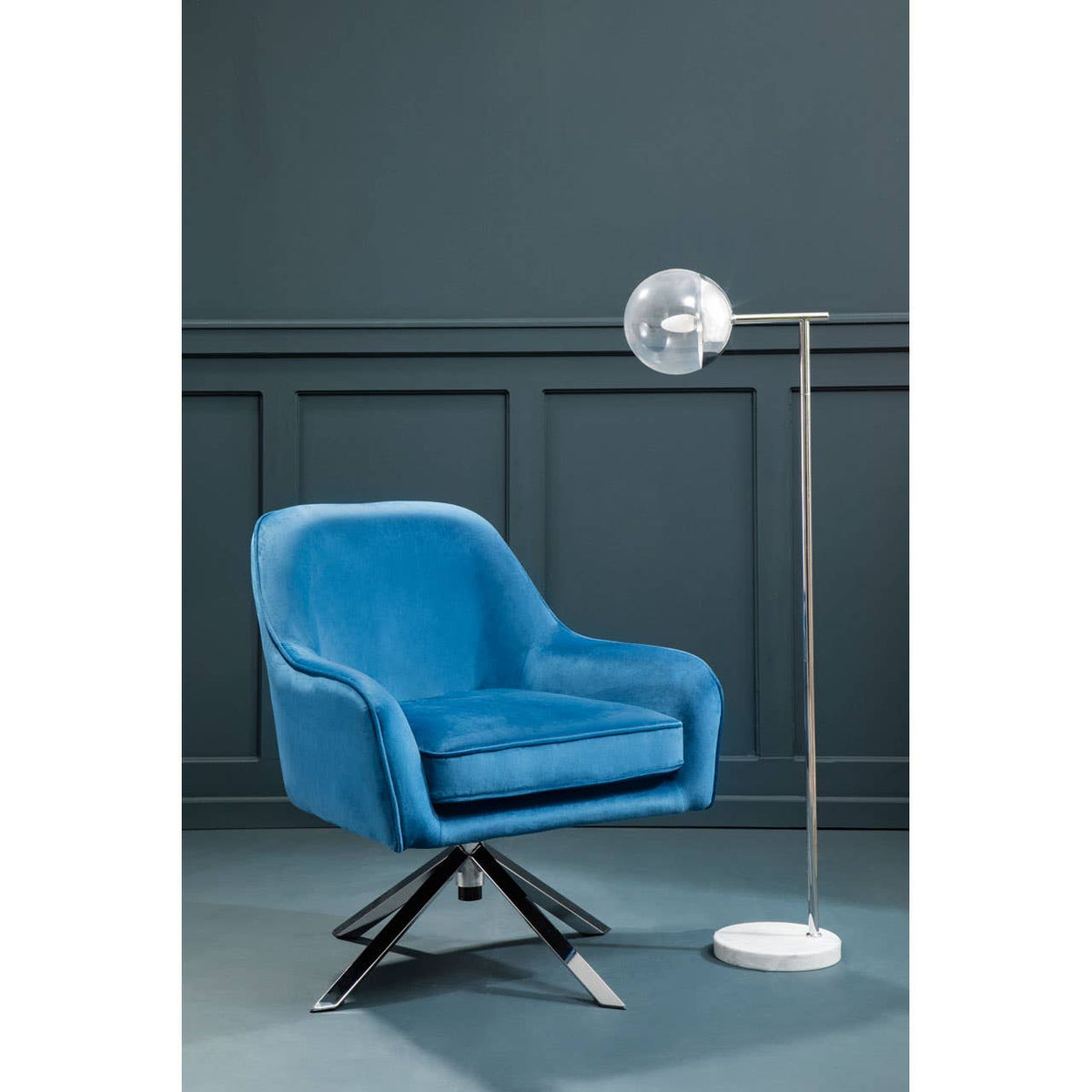 Avery Midnight Velvet Chair.
