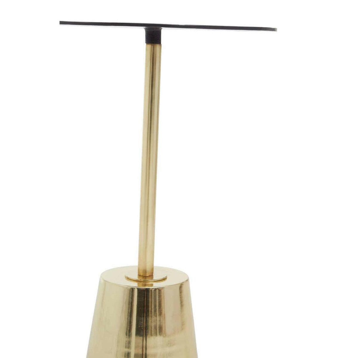 Avola Black Marble Effect Top Gold Base Side Table.