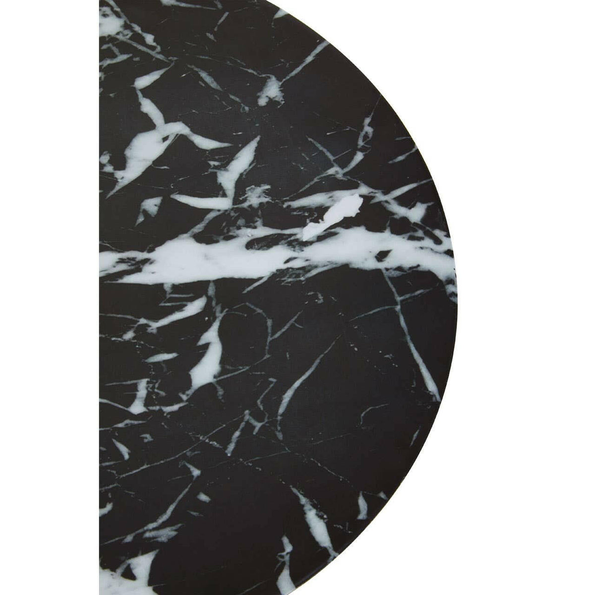 Avola Black Marble Effect Top Gold Base Side Table.