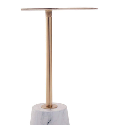 Noosa & Co. Living Avola Brushed Gold Side Table White Marble Effect Base House of Isabella UK