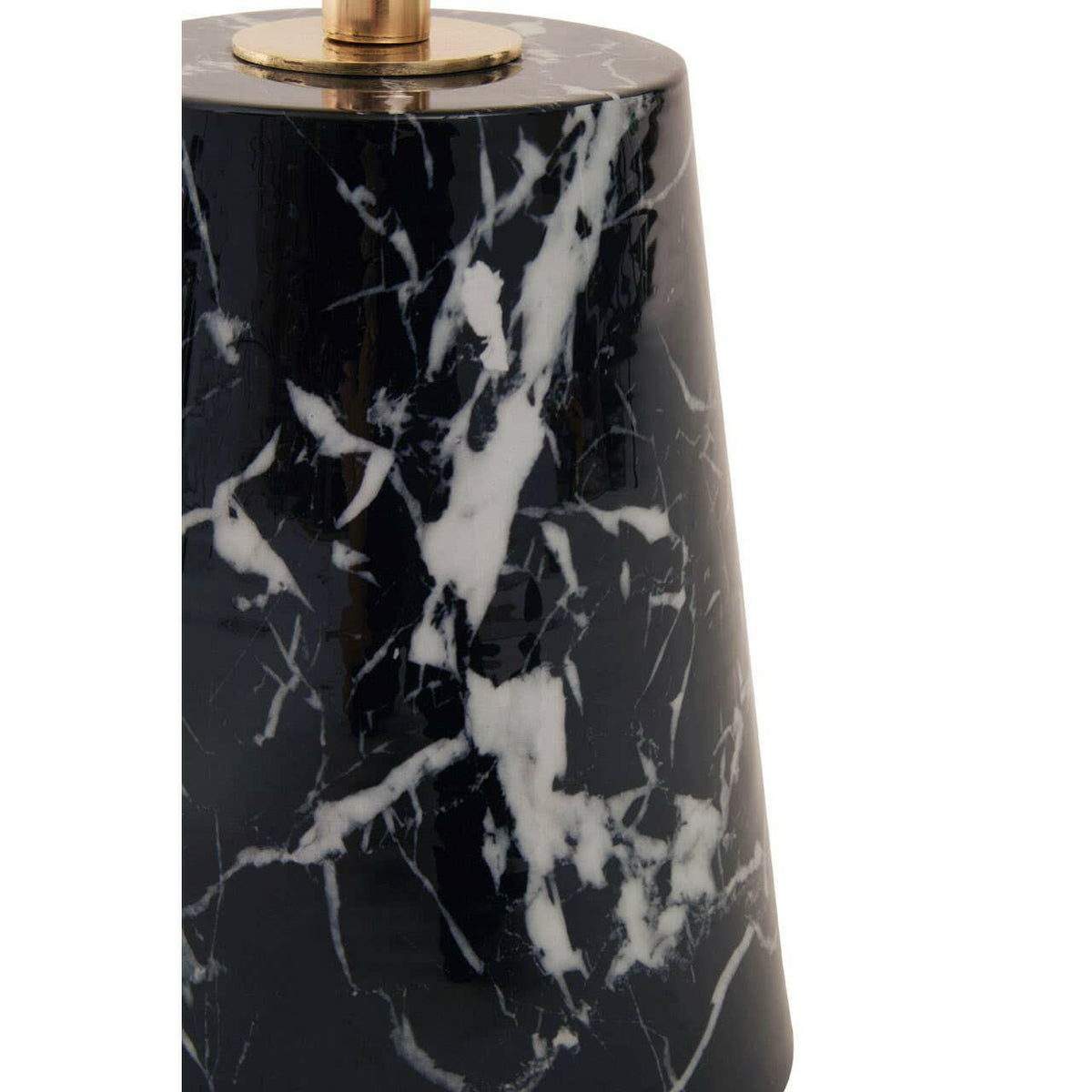 Avola Gold Side Table Black Marble Effect Base.