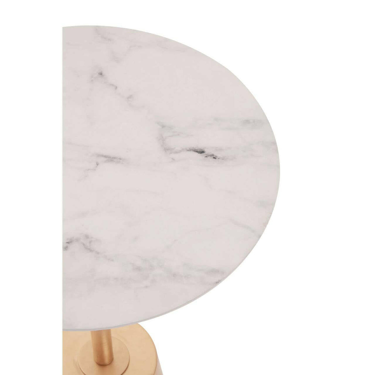 Avola White Marble Effect Top Gold Base Side Table.