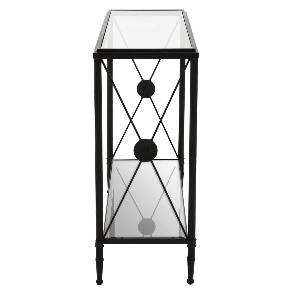 Axis Console Table With Black Finish Frame.