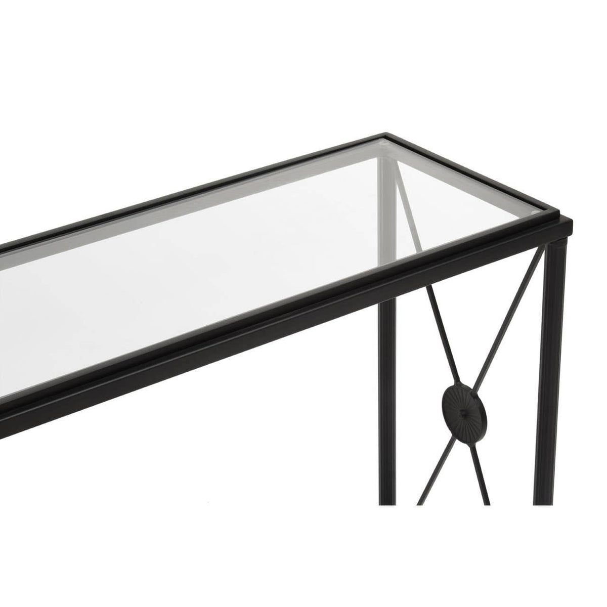 Axis Console Table With Black Finish Frame.
