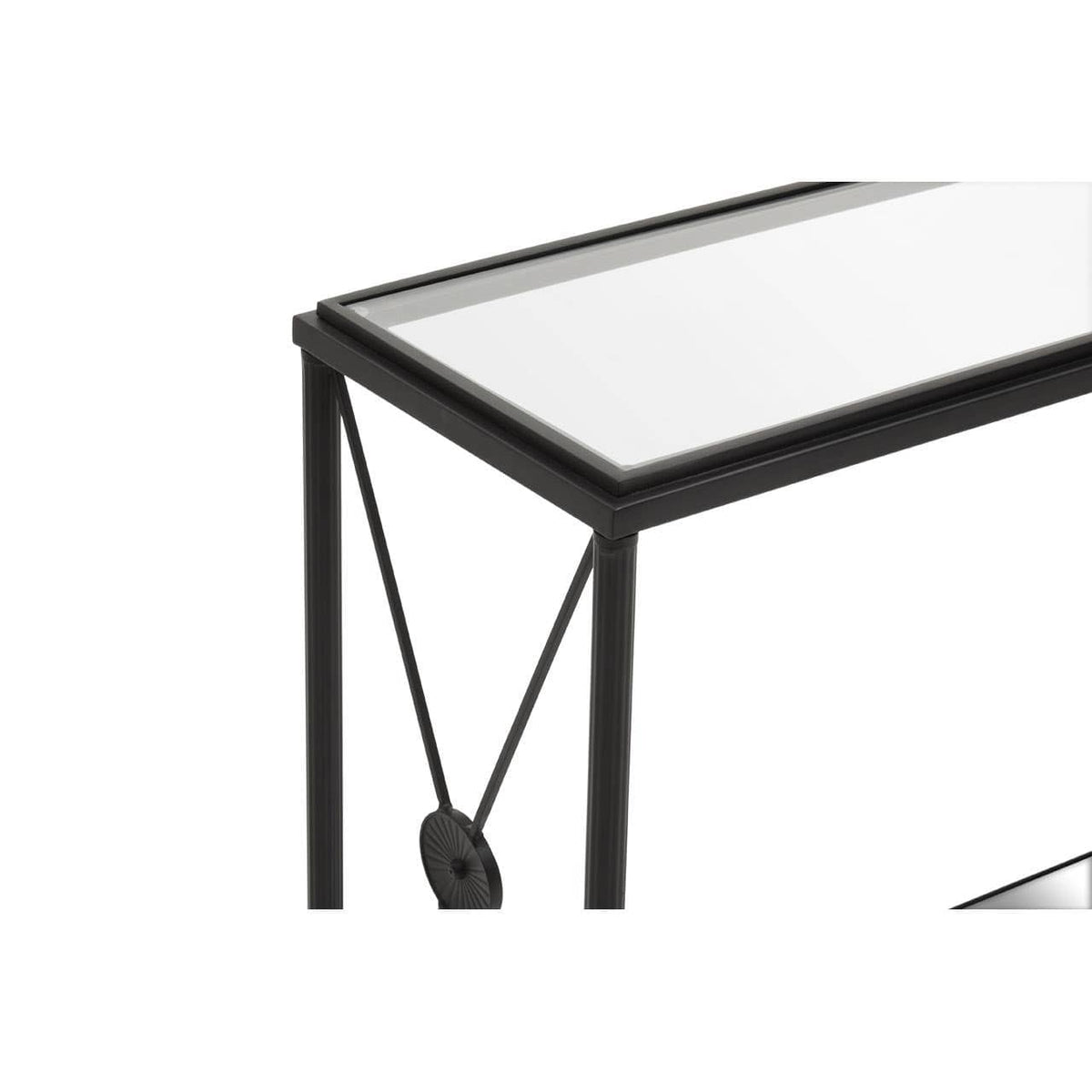 Axis Console Table With Black Finish Frame.