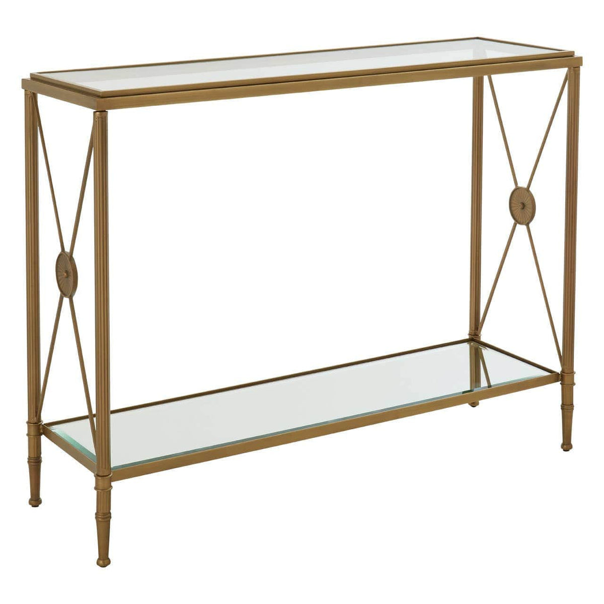 Noosa & Co. Living Axis Console Table With Gold Finish Frame House of Isabella UK