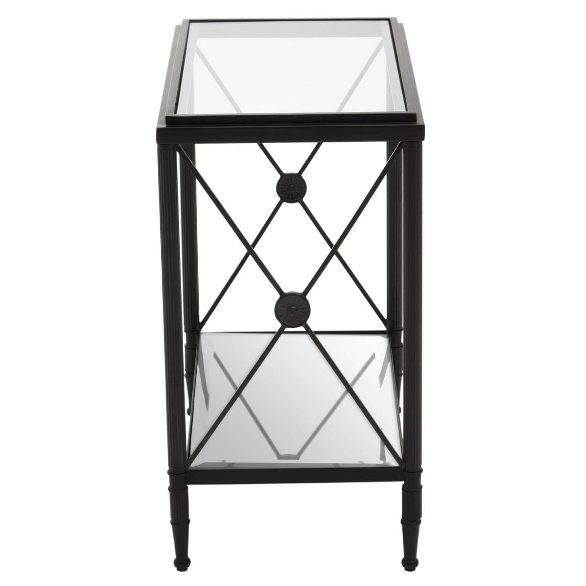 Axis Rectangular Black Finish Side Table.