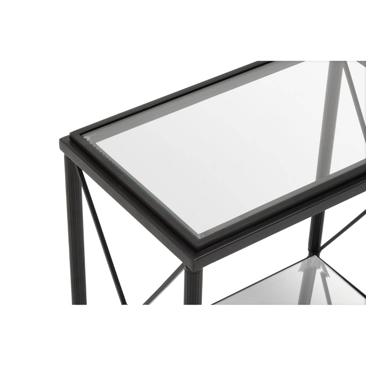 Axis Rectangular Black Finish Side Table.