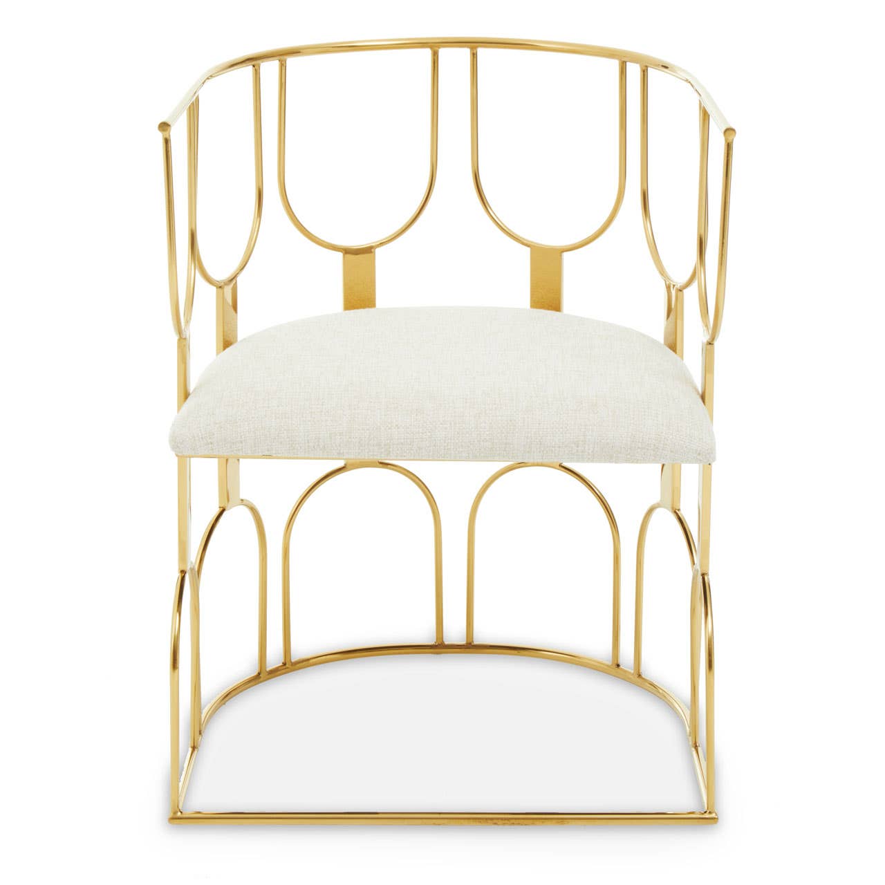 Noosa & Co. Living Azalea Natural And Gold Finish Chair | OUTLET House of Isabella UK