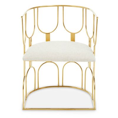 Noosa & Co. Living Azalea Natural And Gold Finish Chair | OUTLET House of Isabella UK