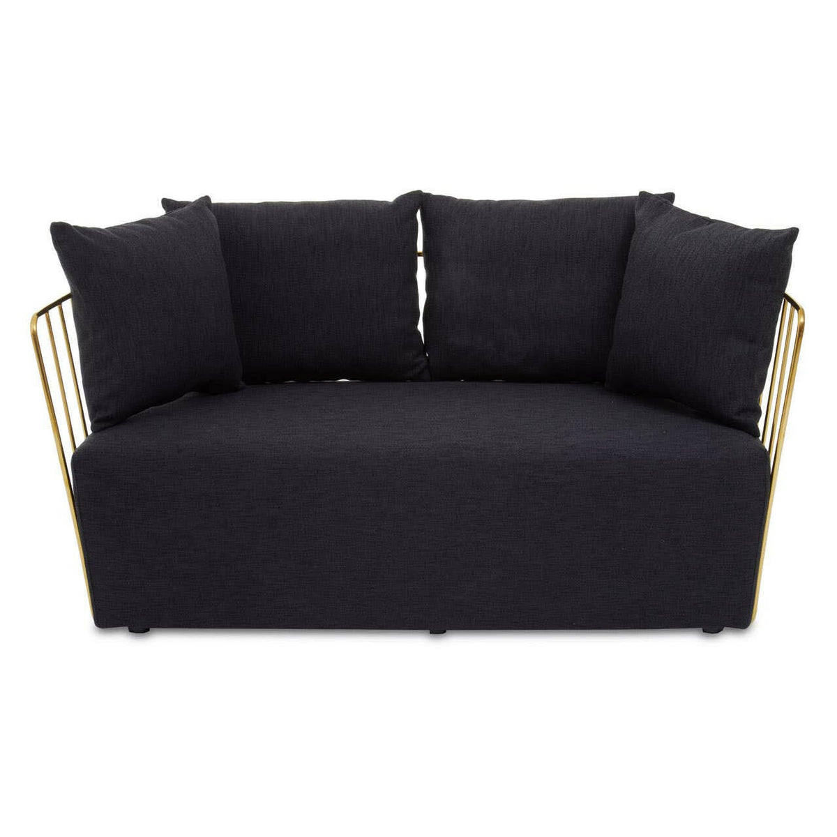 Azalea Two Seat Black Fabric Sofa.