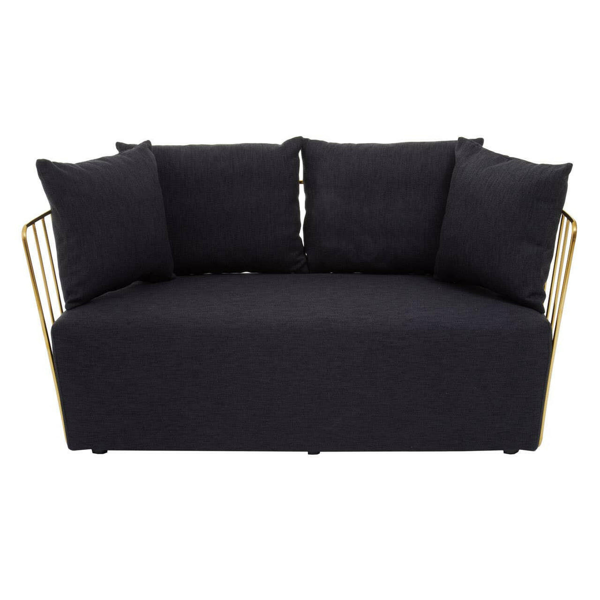 Azalea Two Seat Black Fabric Sofa.