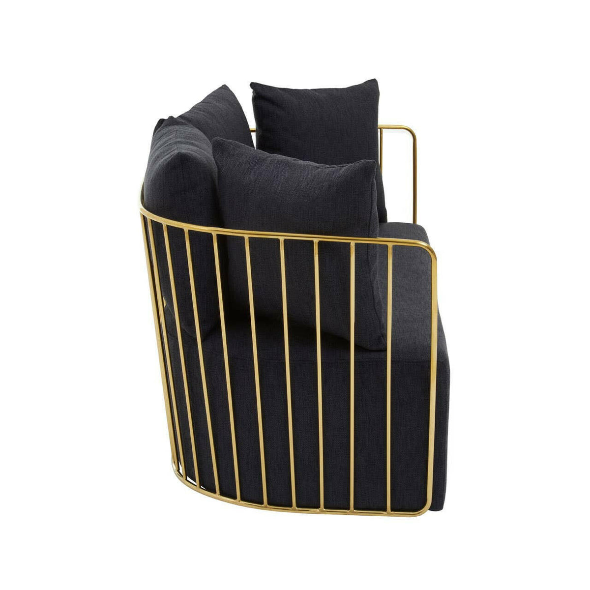 Azalea Two Seat Black Fabric Sofa.