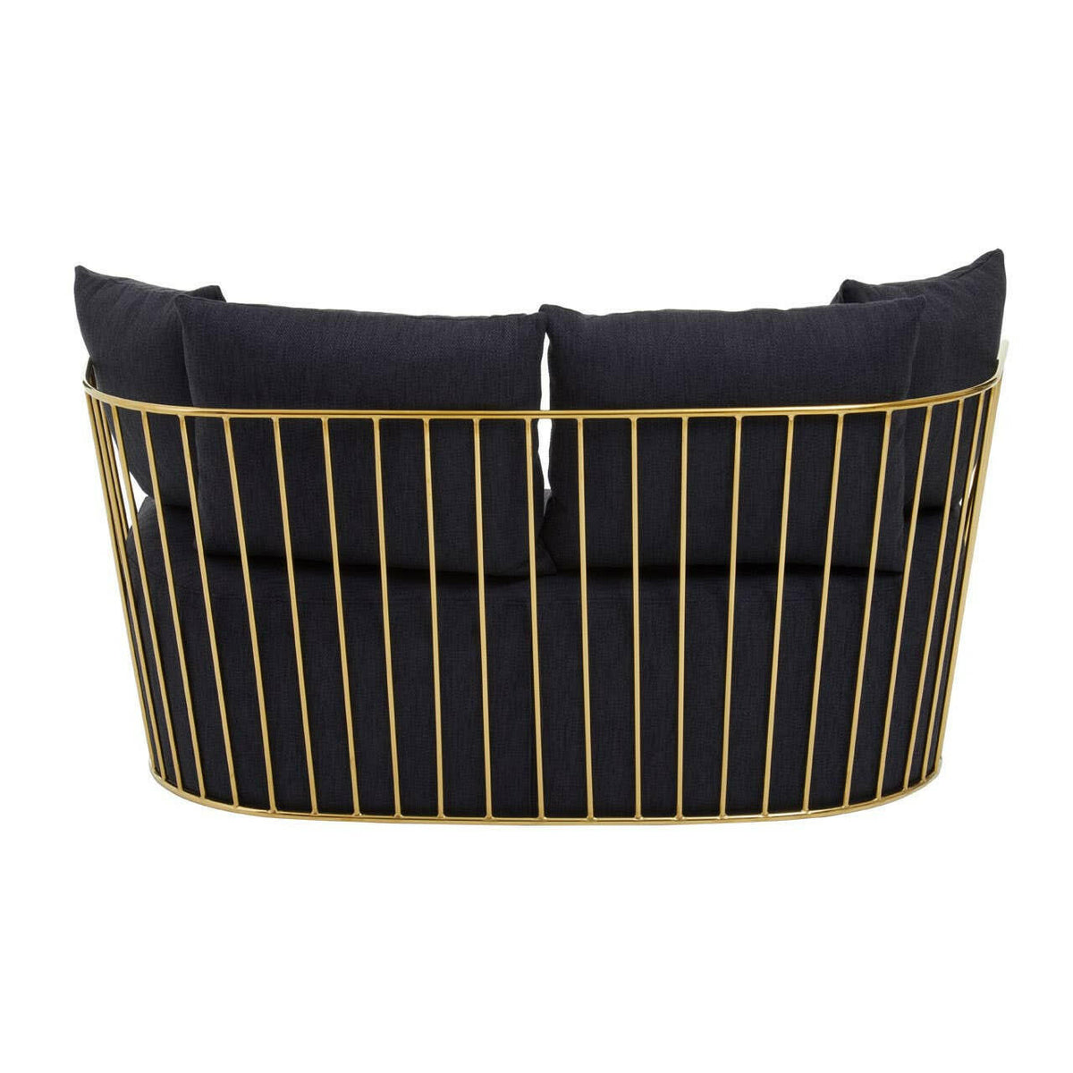 Azalea Two Seat Black Fabric Sofa.