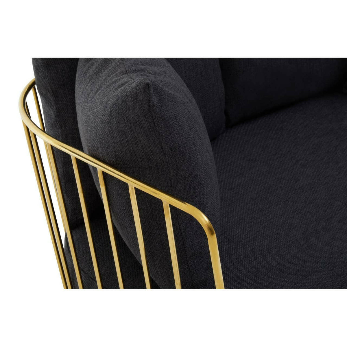 Azalea Two Seat Black Fabric Sofa.